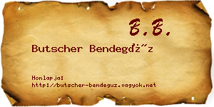 Butscher Bendegúz névjegykártya